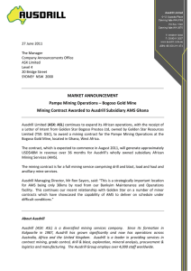 MARKET ANNOUNCEMENT Pampe Mining Operations – Bogoso