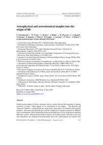 Astrophysical and astrochemical insights into the origin of life