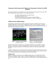 Telescope Control Issues with TheSky and Telescopes That Use