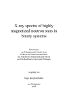 X-ray spectra of highly magnetized neutron stars in binary systems