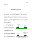 Speed of Light Measurements