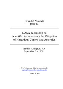 NASA Workshop on Scientific Requirements for Mitigation of