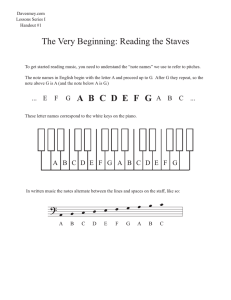 printout on reading the staves