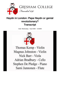 Haydn in London: Papa Haydn or genial revolutionary? Transcript