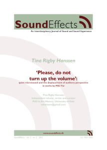 Tina Rigby Hanssen `Please, do not turn up the volume`: