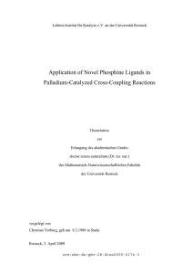 Application of Novel Phosphine Ligands in Palladium