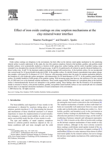 Effect of iron oxide coatings on zinc sorption mechanisms