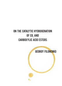 On The catalytic Hydrogenation of Co2 and Carboxylic acid esters