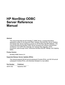 ODBC Server Reference Manual