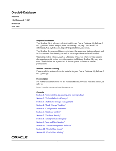 Oracle Database Readme