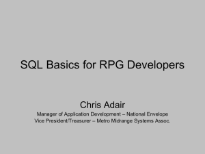 SQL Basics for RPG Developers