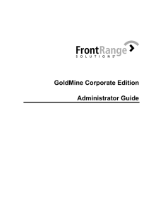 GoldMine Corporate Edition Administrator Guide