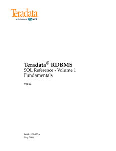 Teradata RDBMS SQL Reference Volume 1