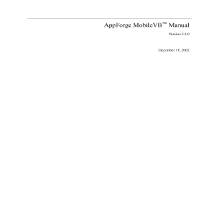 AppForge MobileVB™ Manual