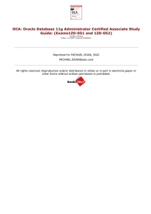 OCA: Oracle Database 11g Administrator Certified Associate Study