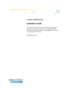 Livelink WCM Server Installation Guide