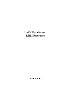 Unify DataServer: RHLI Reference
