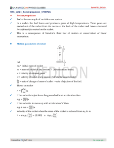 FYC5_CON 4_ Rocket propulsion _SYNOPSIS Rocket propulsion