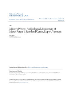 Master`s Project: An Ecological Assessment of Merck Forest