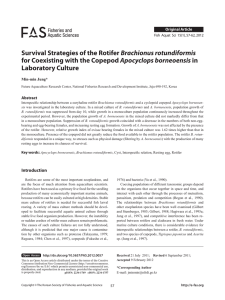 Survival Strategies of the Rotifer Brachionus rotundiformis - E-FAS