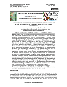 A review on genetic status of eld`s deer rucervus eldii