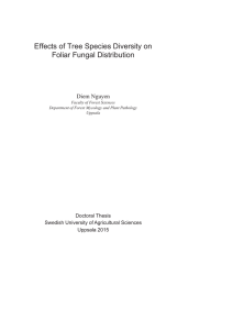 Effects of Tree Species Diversity on Foliar Fungal Distribution