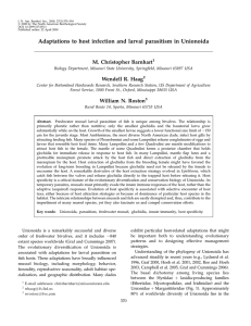 Adaptations to host infection and larval parasitism in