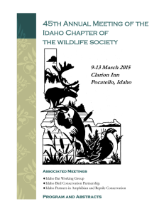 2015 ICTWS Meeting Program - Idaho Chapter of the Wildlife Society