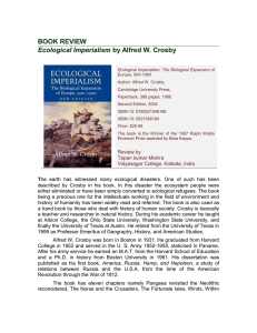 BOOK REVIEW Ecological Imperialism by Alfred W. Crosby