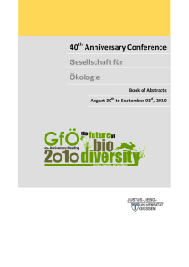 40 Anniversary Conference Gesellschaft für Ökologie