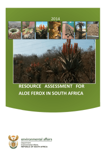 RESOURCE ASSESSMENT FOR ALOE FEROX IN SOUTH AFRICA