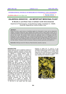 dalbergia sissoo dc. - an important medicinal plant