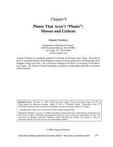 Mosses and Lichens - Association for Biology Laboratory Education