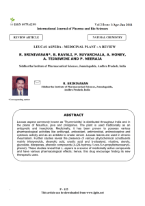 Leucas Aspera - International Journal of Pharma and Bio Sciences