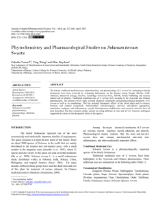 Phytochemistry and Pharmacological Studies on Solanum torvum