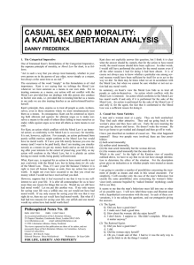 casual sex and morality: a kantian-libertarian
