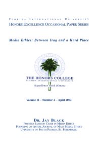 Dr. Jay Black: Excellence Lecture Paper Spring 2003