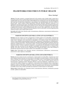 frameworks for ethics in public health