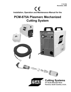 PCM-875A Plasmarc Mechanized Cutting System