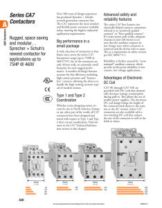 Series CA7 Motor Control Electrical Contactors from Sprecher + Schuh