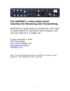 The HAPIRAT, a Ham Audio Panel Interface for Receiving