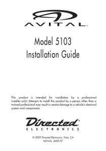 Model 5103 Installation Guide