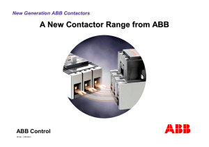 A New Contactor Range from ABB