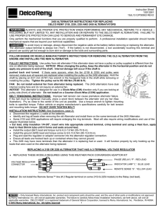 INSTRUCTIONS FOR REPLACING 21SI, 22SI, 23SI