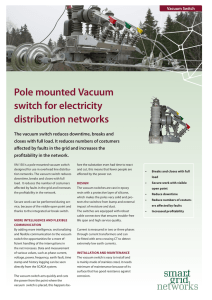 Pole mounted Vacuum switch for electricity distribution networks