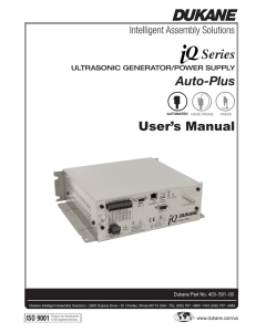 iQ Series Ultrasonic Generator/Power Supply Auto-Plus