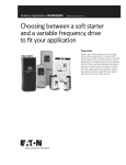 Choosing between a soft starter and a variable frequency