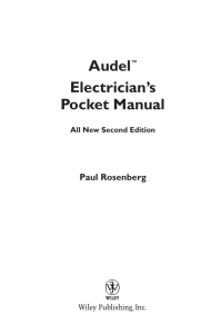 Audel Electrician`s Pocket Manual