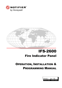 IFS-2600 Install and Programming Manual