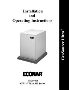 Installation and Operating Instructions GeoSource Ultra